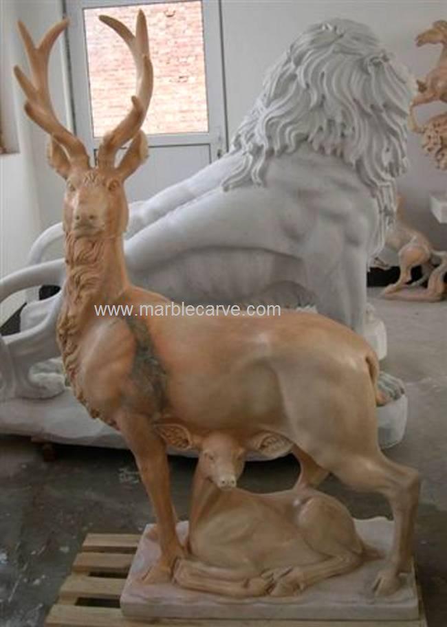 Marble Elk Statue Carving