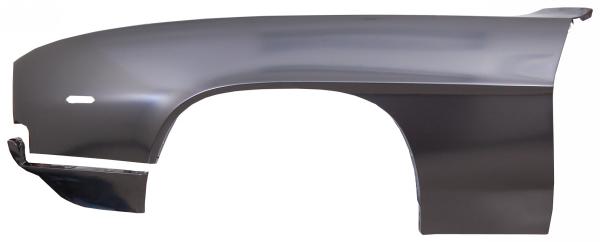 1969 Chevrolet Camaro Aluminum Left front fender, Aluminum Part No: 200-3569-LAS ... Price $599.95 + S/H.  Weight 11 Lbs.
1969 Camaro Steel Left front Fender, Steel Part No: 200-3569-LS ... Price $349.95 + S/H. Weight 30 Lbs.