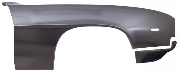 1969 Camaro Aluminum Right front Fender, Aluminum Part No: 200-3569-RAS ... Price $599.95 + S/H. Weight 11 Lbs.
1969 Camaro Steel Right front Fender, Steel Part No: 200-3569-RS ... Price $349.95 + S/H. Weight 30 Lbs.