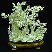 MONKEYS PARADISE (9712A13)
This is a Elephant Bone Carvings. Plenty of monkeys are carved on a mountain, where there are other animals on it. The mountain consists of rocks, cranes, trees, flowers, and a wood stand. All of these are hand carved.
Size: L:9in, W:4in, H:10in
