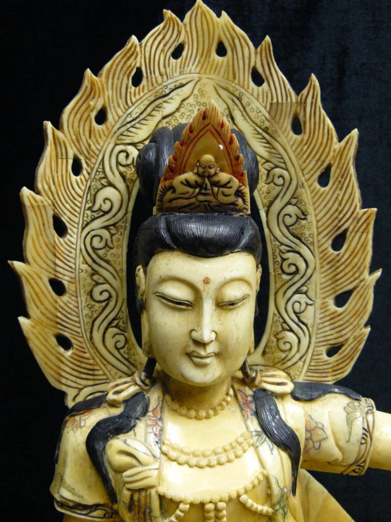 quanyin, Kwan Yin carved from Real Bone. Kwan Yin Photo