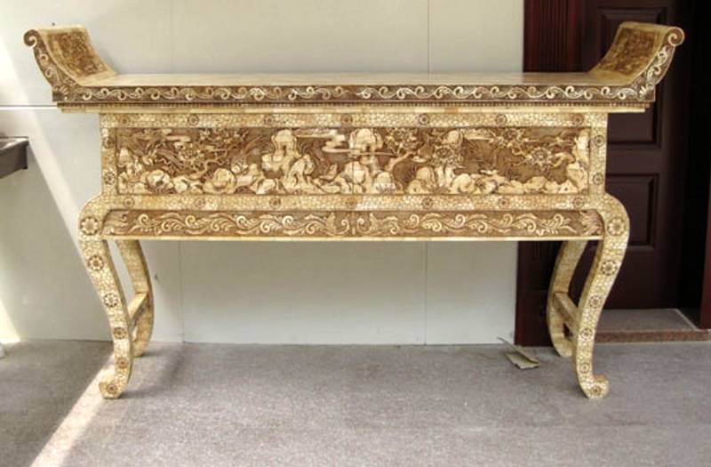 bone Tea Table carving