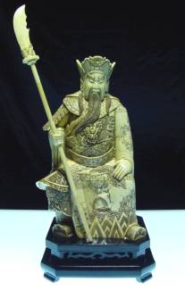ANTIQUE BONE SITTING GENERAL KWAN (F58)