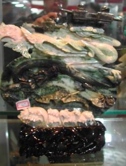 Large Jade Carving. Price = Call! Approx. size = H. 14 inch x W. 15 inch