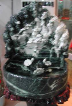 Lovely Green Jade Dragon and Moon. Price = Call!<br>Approx size = H. 22 inch x W. 14 inch
