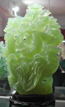 jade rooster carving