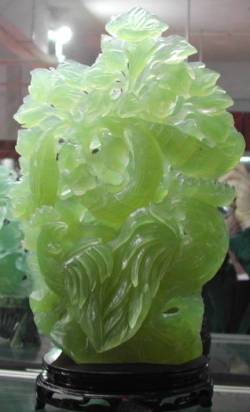 jade rooster carving