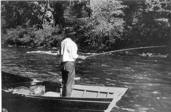 Leroy Pruitt fishing from his first light board and batten on the McKenzie. Courtesy of Leroy Pruitt.