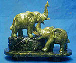 jade elephant, jade elephants REAL JADE 2 ELEPHANTS MOUNTAIN (J140) ONLY $49.00 + S/H
ELEPHANTS ARE MADE OF TAIWAN JADE IN CHINA. THIS PIECE OF WORK IS RESTED IN A PIECE OF JADE BASE.
SIZE: L: 6 INCHES, H: 5 INCHES. W: 3 INCHES.
