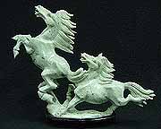 JADE 2 FLYING HORSES (LH007)
THIS BEAUTIFUL HORSES ARE MADE FROM NATURAL TAIWAN JADE. ONE SOLID PIECE OF JADE, NOT CONNECTED TOGETHER. VERY DETAILED CARVING PURELY DONE BY HANDS. 2 FLYING-HORSE TOWARDS ONE DIRECTION, PRESENTING GOING TOWARDS SUCCESS.