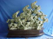 JADE  HORSES# ( LM02-01)
THIS BEAUTIFUL HORSES ARE MADE FROM NATURAL JADE. ONE SOLID PIECE OF JADE. VERY DETAILED CARVING. Size - 60 in X 12 in X 45 in, Price $3599.00 + Shipping From NY