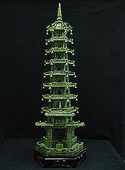 Jade Pagoda, Price = $395.00 + S/H size approx H. 32 inch x W. 12 inch