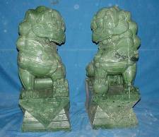 Large 27 in. Jade Foo Dog Carving