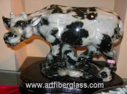 Jade Carving of a Holstein Milk Cow