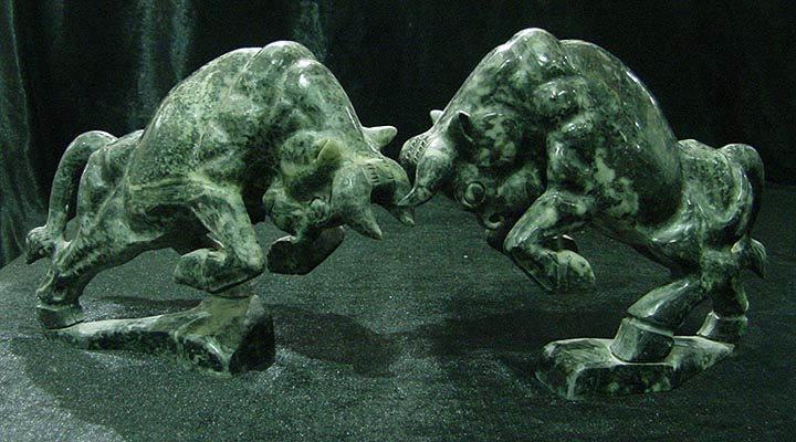 Jade Bull, jade water buffalo carving sculpture