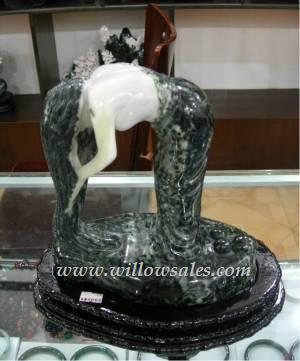 Natural Dushan Jadeite. Woman washing hair carving Price= $2499.00 + S/H Shipping from China via Air Courior See More Information Below.