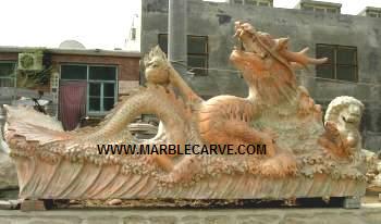 marble dragon carving sculpture