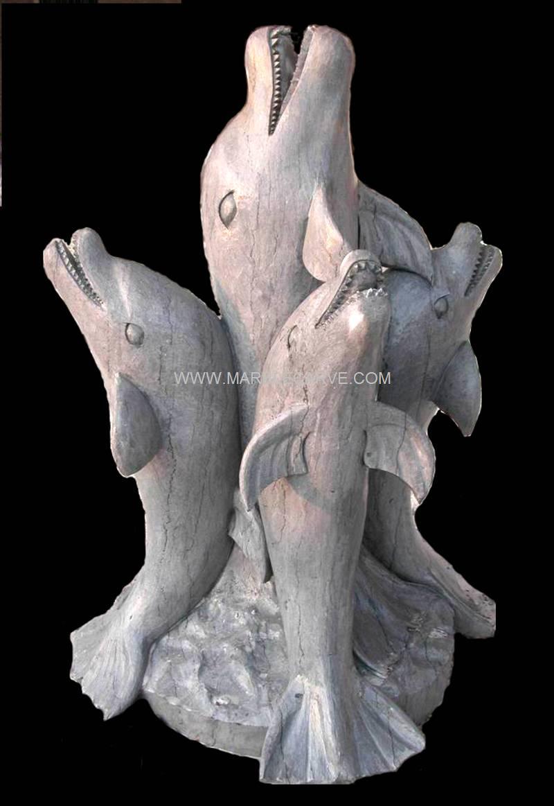 Marble Dolphin Statue Carving