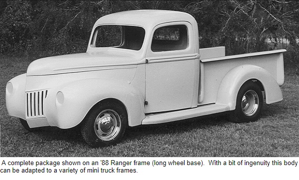 1940- 1947 Ford  regular cab Fiberglass truck Body