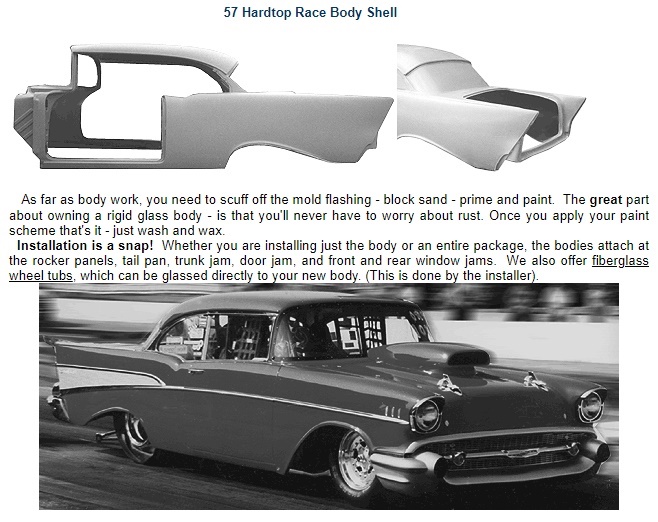 1957 Chevrolet Chevy Fiberglass HBody