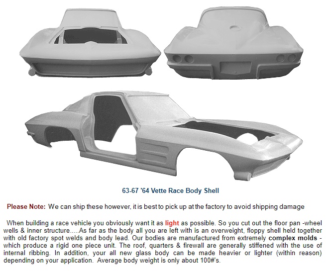 fiberglass Corvette Body Shell