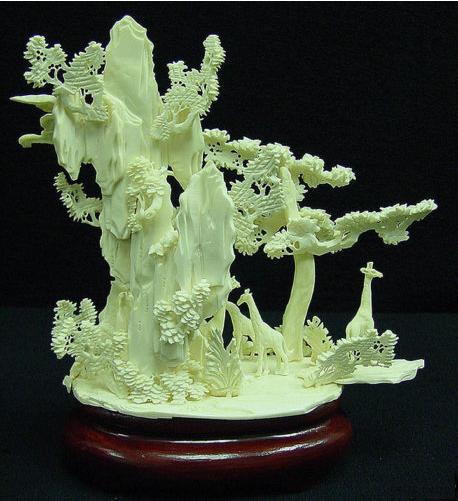 bone giraffe carving