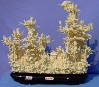 ANTIQUE BONE CARVING, FAIRIES MOUNTAIN (L97)