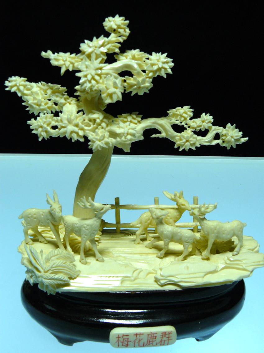 bone deer carving