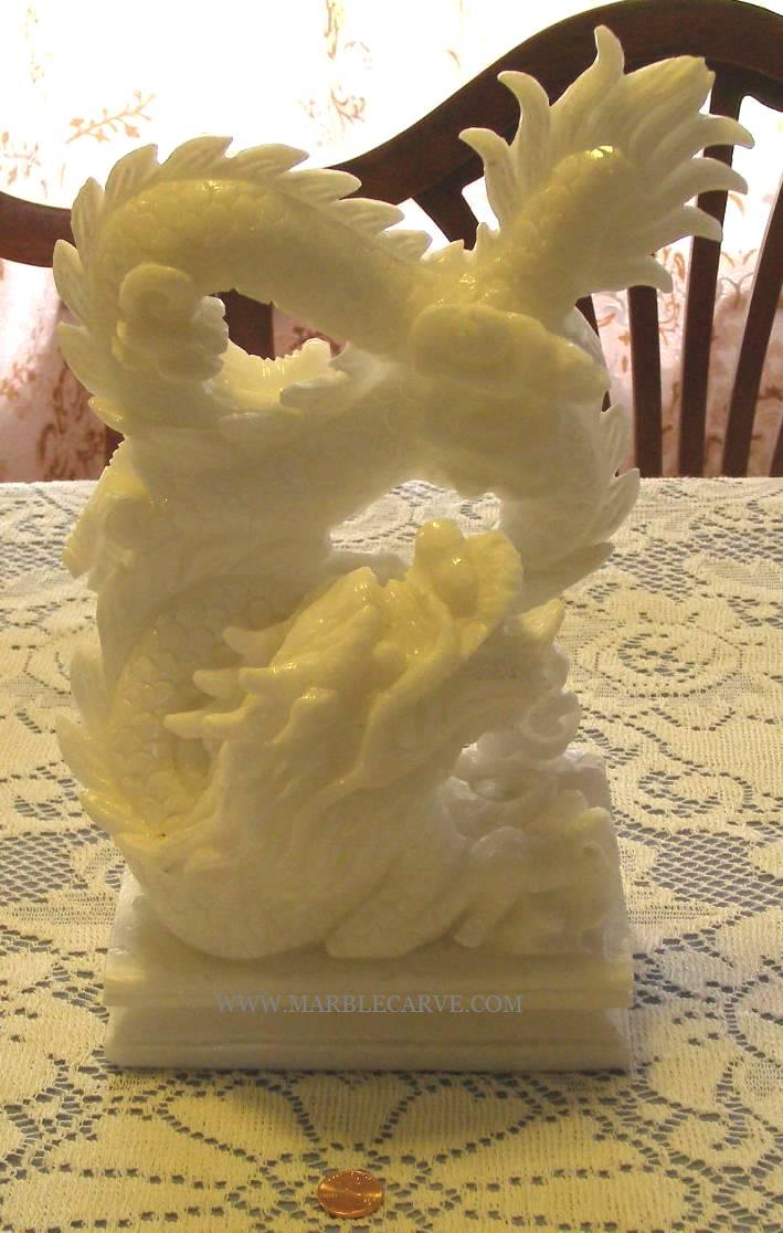 Marble dragon carving