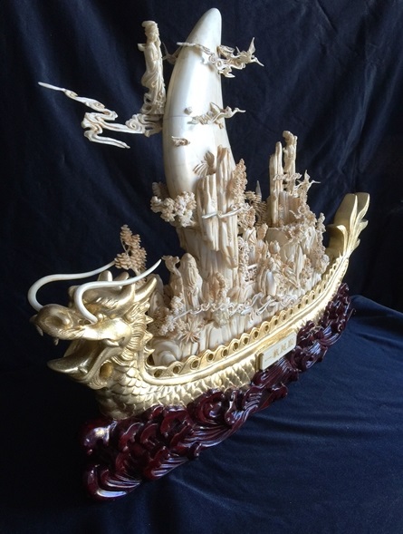 bone carving dragon boat