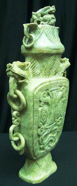 jade dragon vase carving