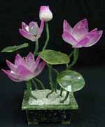 Jade Lotus Flowers, Price = $44.95 + S/H size approx H.7 inch x W. 6 inch