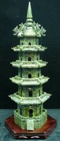 Jade Pagoda, size approx H. 24 inch x W. 11 inch
