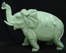 LG. JADE SINGLE ELEPHANT (LH9A) huge jade elephant. Made from one solid piece of jade. Size=  20 in X 7 in X 18 in.  Price= $ 979.99 + S/H