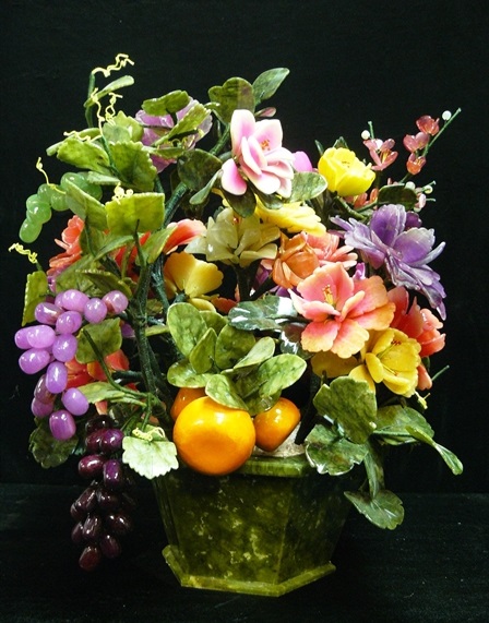 jade flowers and fruit
