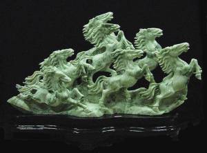Jade Horse Jade Horse A01-06, Price = $ 4998.00 + S/H size approx H. 48 inch x W. 36 inch