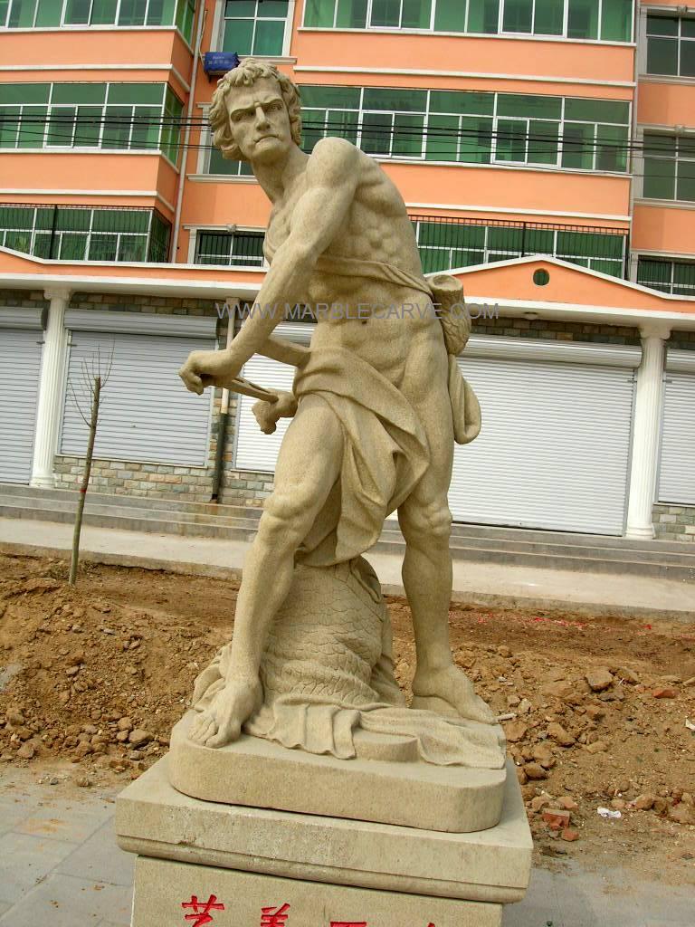 marble Workman Statue sculpture art