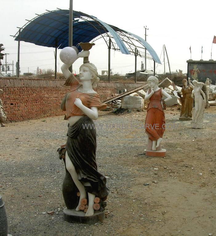 marble Lamp statue carving