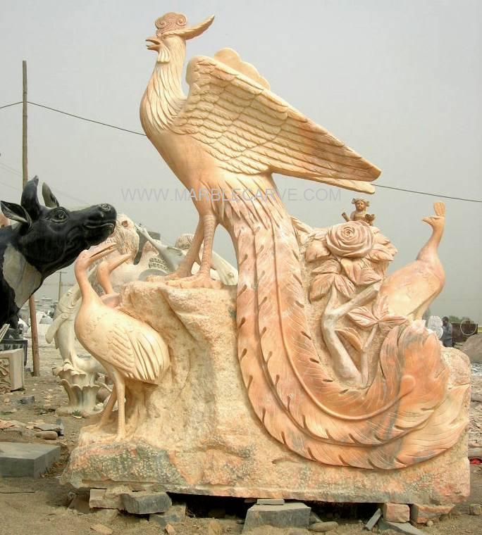 Phoenix and dragon Statue