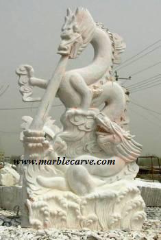 marble carving, Marble Dragons.