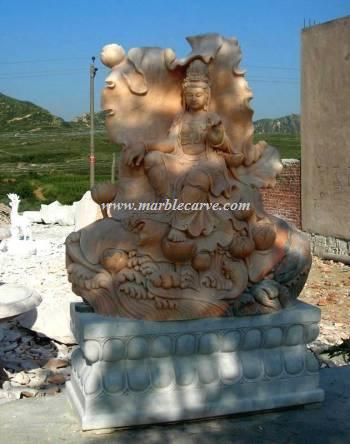 marble statur carving, Marble Quanyin statue Garden Carving photo