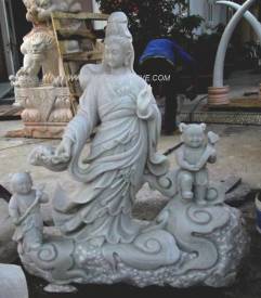 Kwanyin Statue hand carved marble sculpture