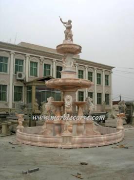 marble fountain with lions