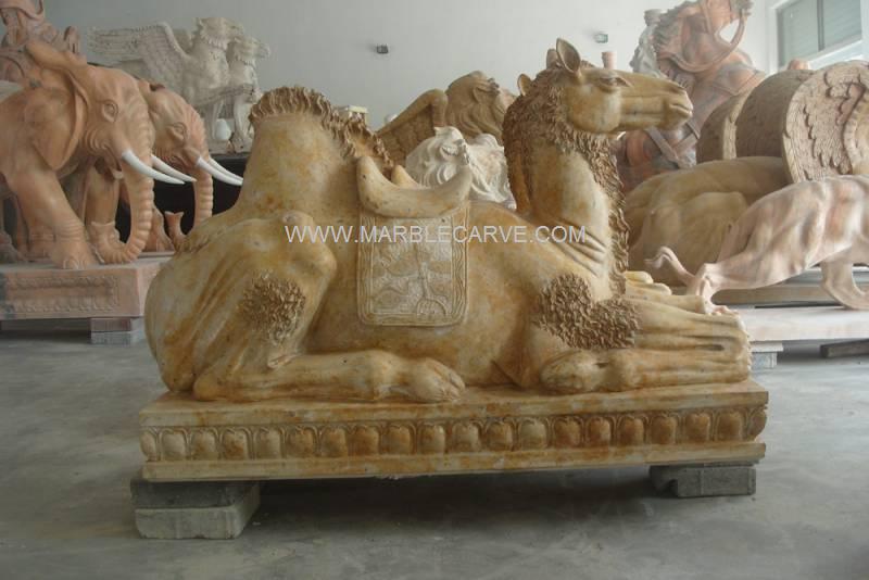 Marble Camels Statue Carving