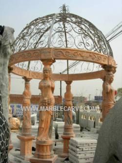  Marble Pavilion Sculpture Garden Carving Gazebo With Statues photo image