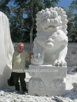  Marble Fu dog Carving Sculpture Garden Foodog carvings photo image