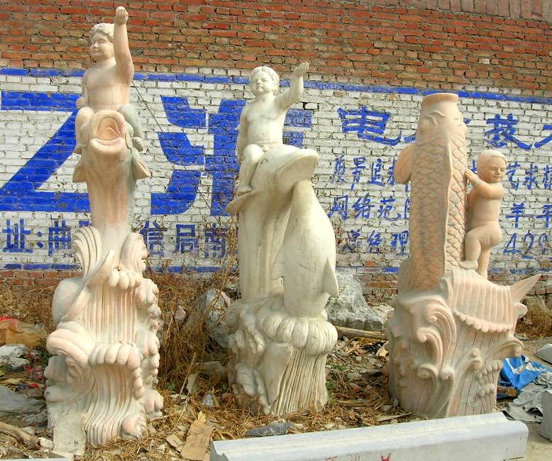 marble fish statue